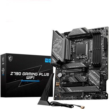 MSI Z790 Gaming Plus Wi-Fi Socket 1700 bundkort (grå sort, RAID, 2,5 GB-LAN, Wi-Fi 6e, BT, lyd, ATX)