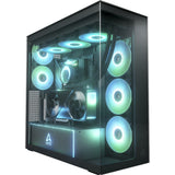 Arctic xtender vg midi tårnhus (sort | 2x USB-A | 1x USB-C | RGB | hærdet glas)