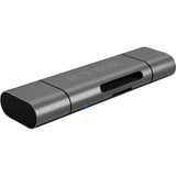 Icy box ib-cr200-c ekstern kortlæser med multi-usb-stik kortlæser (antracit)