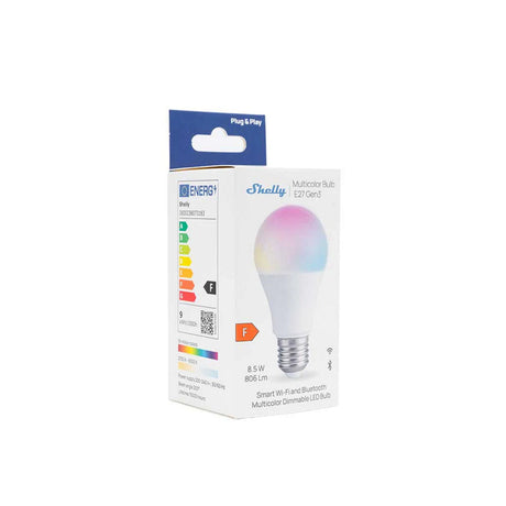 Shelly multicolor pære e27 gen3 LED-lampe (hvid, 2700-6500k, WiFi, Bluetooth, dæmpbar)