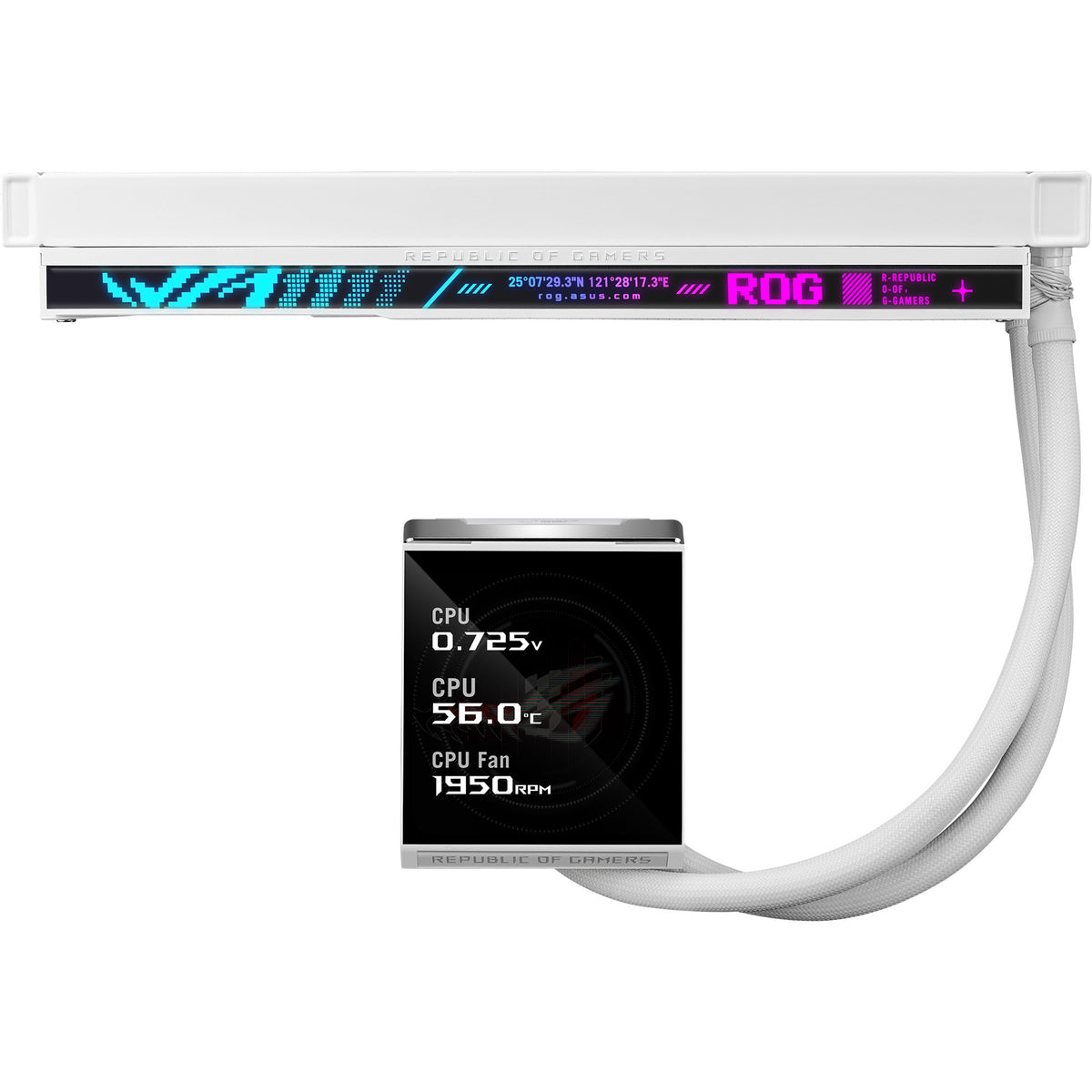 Asus ROG Strix LC IV 360 ARGB LCD-vandkøling (hvid, 4-benet PWM)