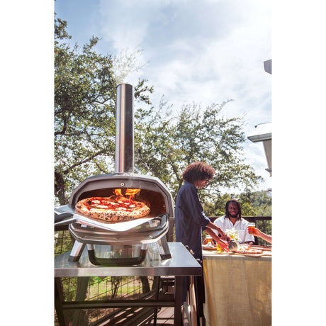 Ooni karu 2 multibrænds pizzaovn pizzaovn (sort rustfrit stål, 12'' pizza, træ, kul og gas)