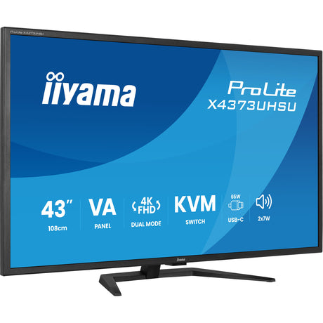Iiyama prolite x4373uhsu-b2 42.5 4k uhd-skærm (sort (mat), hdmi, displayport, usb-c)