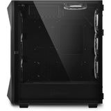 Sharkoon rev300 midi tårnhus (sort | 4x USB-A | 1x USB-C | RGB | hærdet glas)