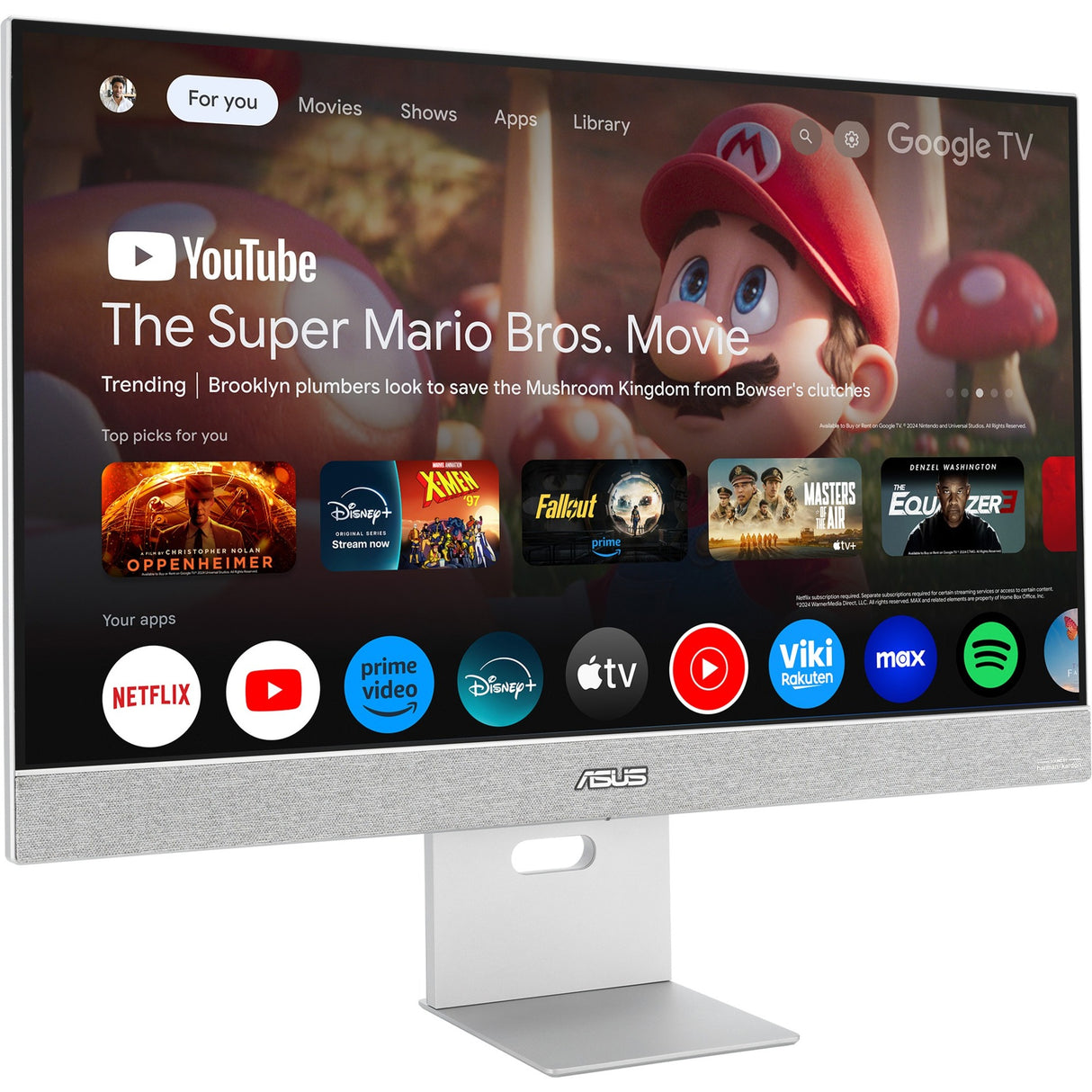 Asus Zenscreen Smart MS27UC 27 4K UHD-skærm (grå, DisplayPort, HDMI, USB-C, lyd, WLAN, Android 11)