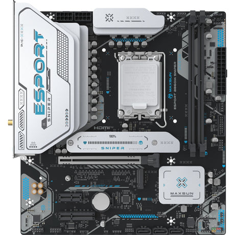 Maxsun MS-Esport B860M Sniper WiFi Socket 1851 bundkort (sort, RAID, 2,5 GB-LAN, WLAN, BT, lyd, µATX)