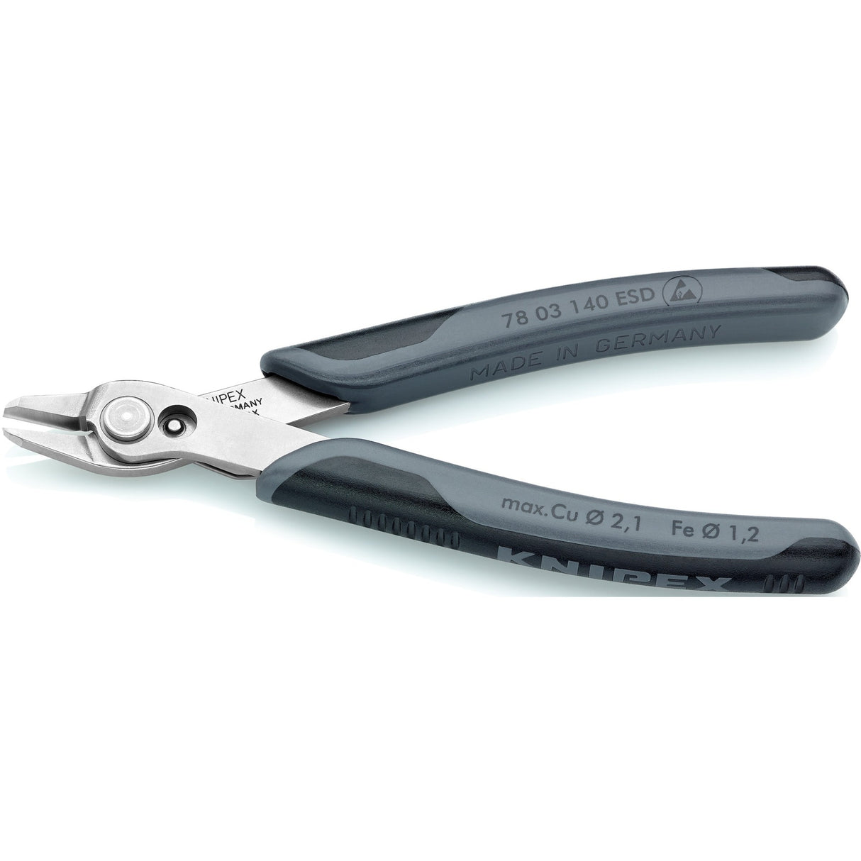 Knipex elektronisk super Knips XL ESD 78 03 140 ESD elektroniktang (grå)