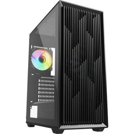 Sharkoon VK2 RGB MIDI Tower-hus (sort | 2x USB-A | RGB | hærdet glas)