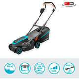 Gardena powermax 37 36v p4a klar til brug - batteri plæneklipper - 37 cm - inkl. 2 batterier