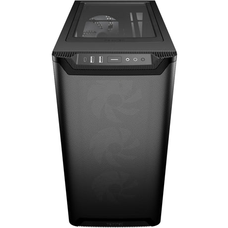 Vær stille! ren base 501 lx midi tårnhus (sort | 2x USB-A | 1x USB-C | RGB | hærdet glas)
