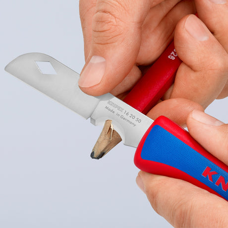 Knipex elektriker lommekniv 16 20 50 sb (rød blå, længde 120 mm)