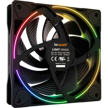 Vær stille! light wings pwm high-speed rgb case fans (sort, 3 stk, 120 x 120 x 25 mm)