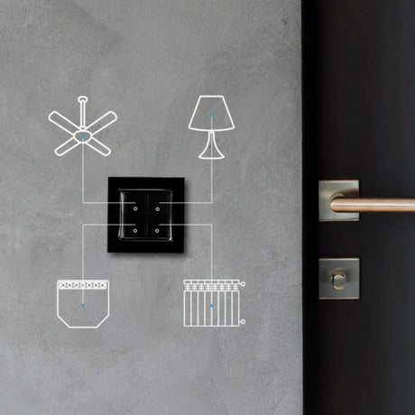 Shelly wall switch 4 knap (sort)