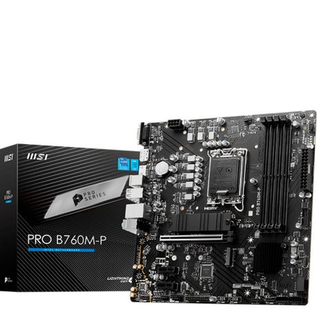 MSI Pro B760M-P Socket 1700 bundkort (sort, RAID, GB-LAN, lyd, µATX)