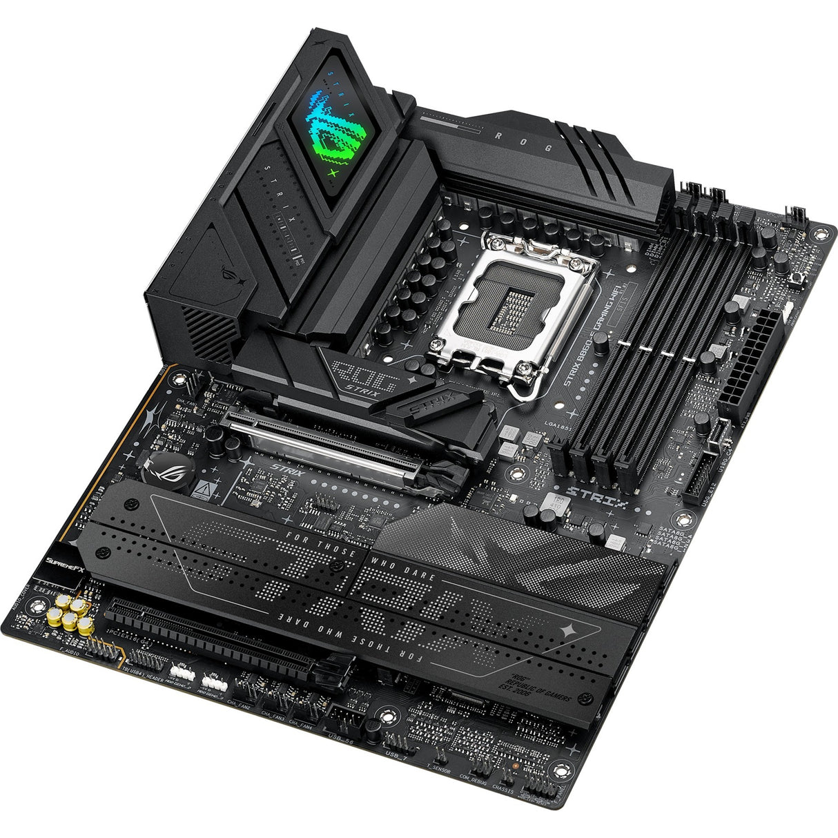 Asus ROG Strix B860-F Gaming WiFi Socket 1851 bundkort (RAID, 2,5 GB-LAN, WiFi 7, BT, lyd, ATX)