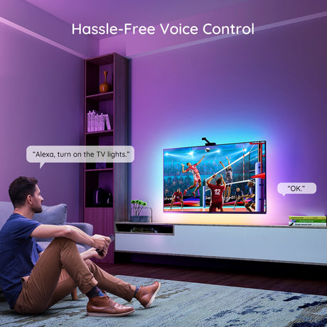 Govee h6199 dreamview t1 tv achtergrondverlichting sfeerverlichting (5 meter, rgbic, wifi, bluetooth, voor 75 - 85 inch tv's)