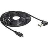 Delock USB 2.0 han venstre højre > micro-B, 3 m kabel (sort, 83384)