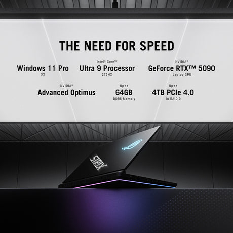 Asus rog strix scar 18 g835lx-sa012w 18 gaming laptop (zwart | core ultra 9 275hx | rtx 5090 | 64 gb | 4 tb ssd | 240 hz)