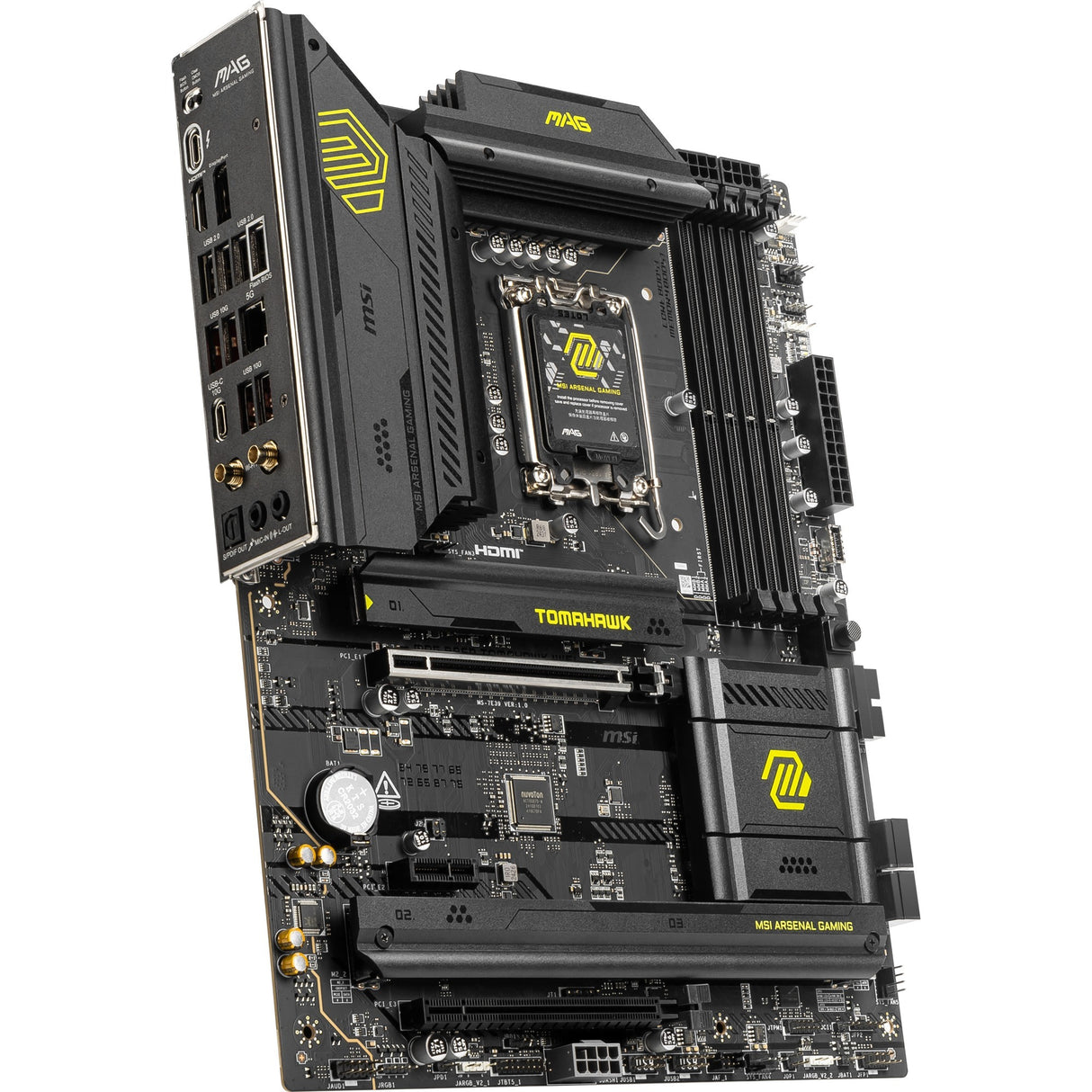 MSI Mag B860 Tomahawk WiFi Socket 1851 bundkort (RAID, 5GB-LAN, WiFi 7, BT, lyd, ATX)
