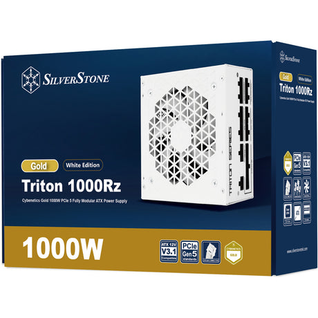 Silverstone triton 1000rz modulær 1000 watt strømforsyning (hvid, 1x 12v-2x6, 4x pcie)
