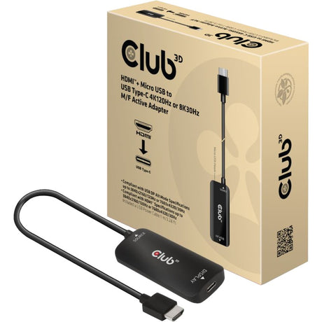 Club 3D HDMI+ Micro USB til USB-C adapter (sort)