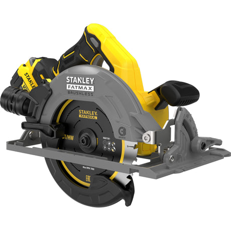 Stanley fatmax v20 18v rundsav 190mm håndrundsav (sort gul, batteri og oplader inkluderet, med kuffert)