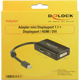Delock mini displayport > displayport hdmi dvi adapter (sort, 0,16 meter)