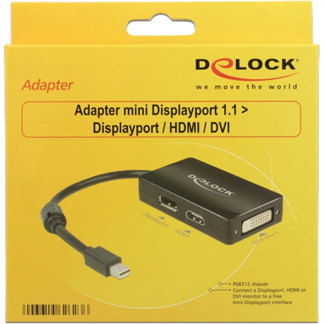Delock mini displayport > displayport hdmi dvi adapter (sort, 0,16 meter)