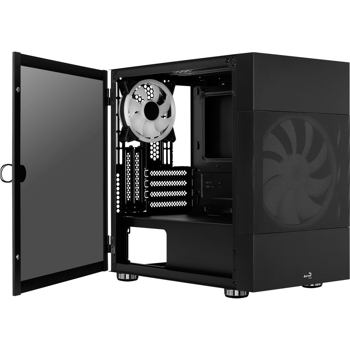 Aerocool atomic v2 mini tårnhus (sort | 2x USB-A | vindue)