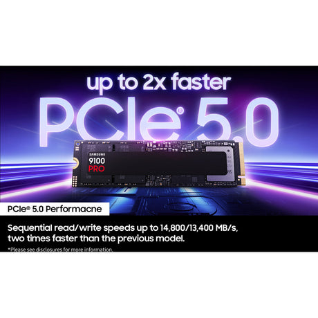 Samsung mz-vap4t0bw 9100 pro pcie® 5.0 nvme™ m.2 SSD - 4 TB, 4 TB, M.2, 14800 MB s