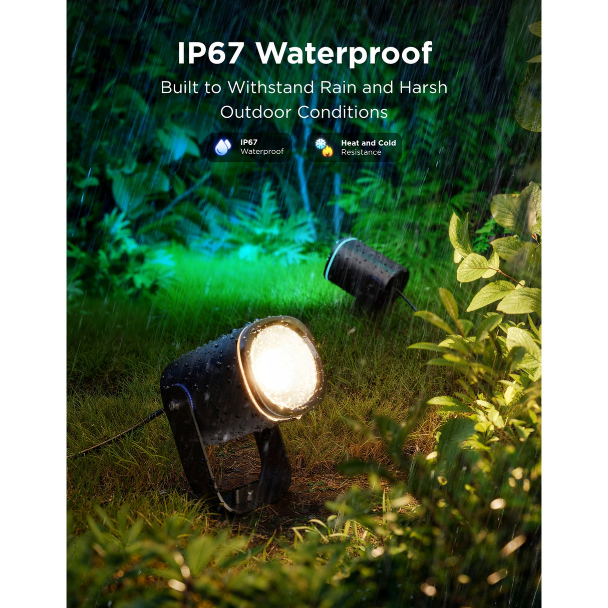 Govee smarte udendørs spotlights betyder noget rgbicww - 2-pack havespots