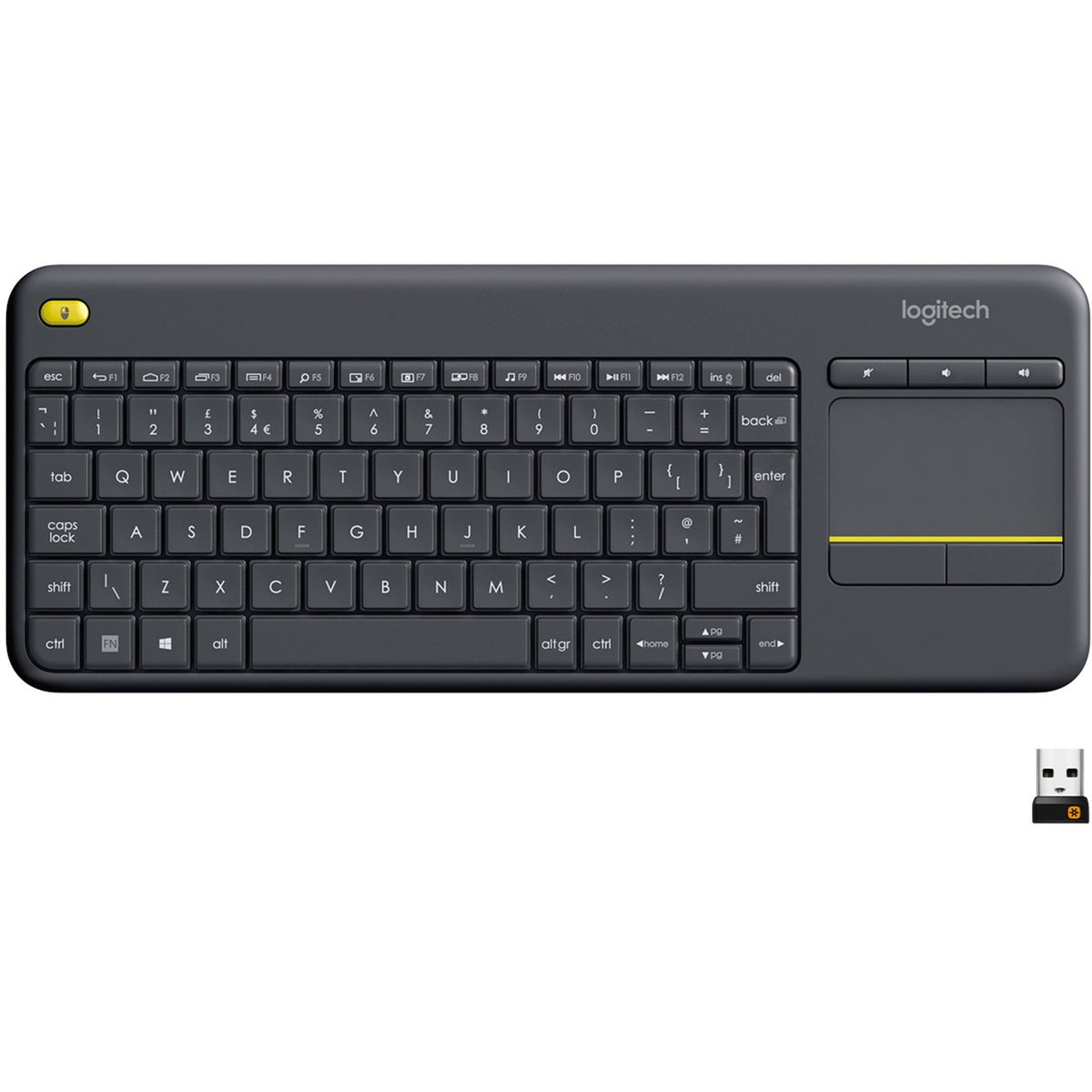 Logitech k400 plus tastatur (antracit, EU-layout (QWERTY))
