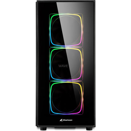 Sharkoon TG6 RGB Midi Tower-hus (sort | 4x USB-A | RGB | hærdet glas)