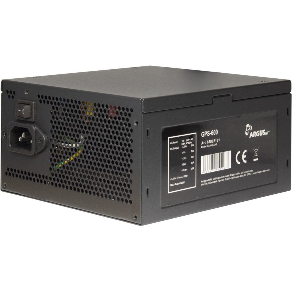 Inter-tech argus GPS-600 600 watt strømforsyning (sort, 4x pcie)