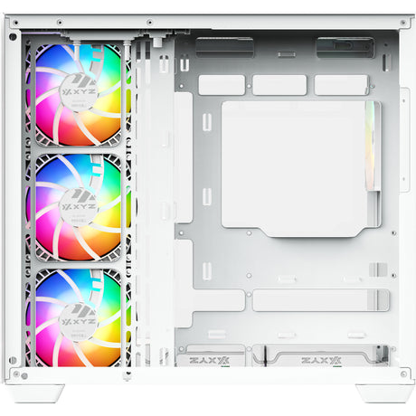 Xyz pc gear tesseract x midi tårnhus (hvid | 2x USB-A | 1x USB-C | hærdet glas)