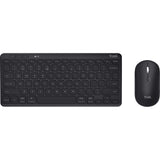 Trust Lyra multi-enhed trådløst tastatur mus skrivebordssæt (sort, amerikansk layout (QWERTY), saksekontakter, 65%, 800 - 1.600 dpi, 2,4 GHz USB, Bluetooth)
