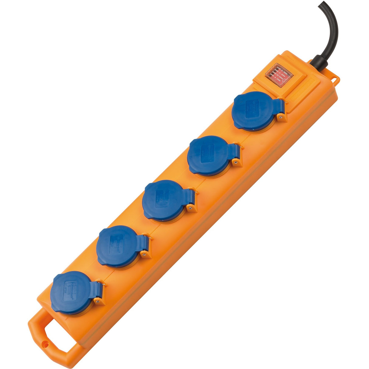 Brennerstuhl super-solid SL 554 the IP54 table socket block 5-way yellow blue 2m H07RN-F3G1.5 with switch