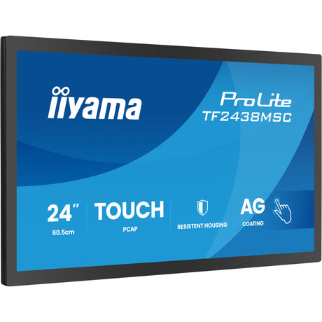 Iiyama prolite tf2438msc-b2 23.8 skærm (sort, 120 Hz, HDMI, skærmport, lyd, USB, touch)