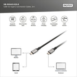 Digitus USB-C 4 gen2 USB-C tilslutningskabel (sort grå, 3 meter)