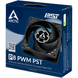 Arctic p8 pwm pst case ventilator (sort, 80 x 80 x 25 mm)