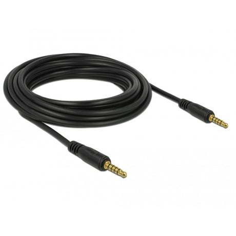Delock stereostik 3,5 mm 5-benet (han) > 3,5 mm 5-benet (han) kabel (sort, 5 meter)