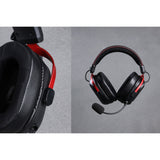 Mchose s9 pro trådløst over-ear gaming headset (sort rød, pc laptop playstation switch smartphone, 2,4 g bluetooth kablet type-c)