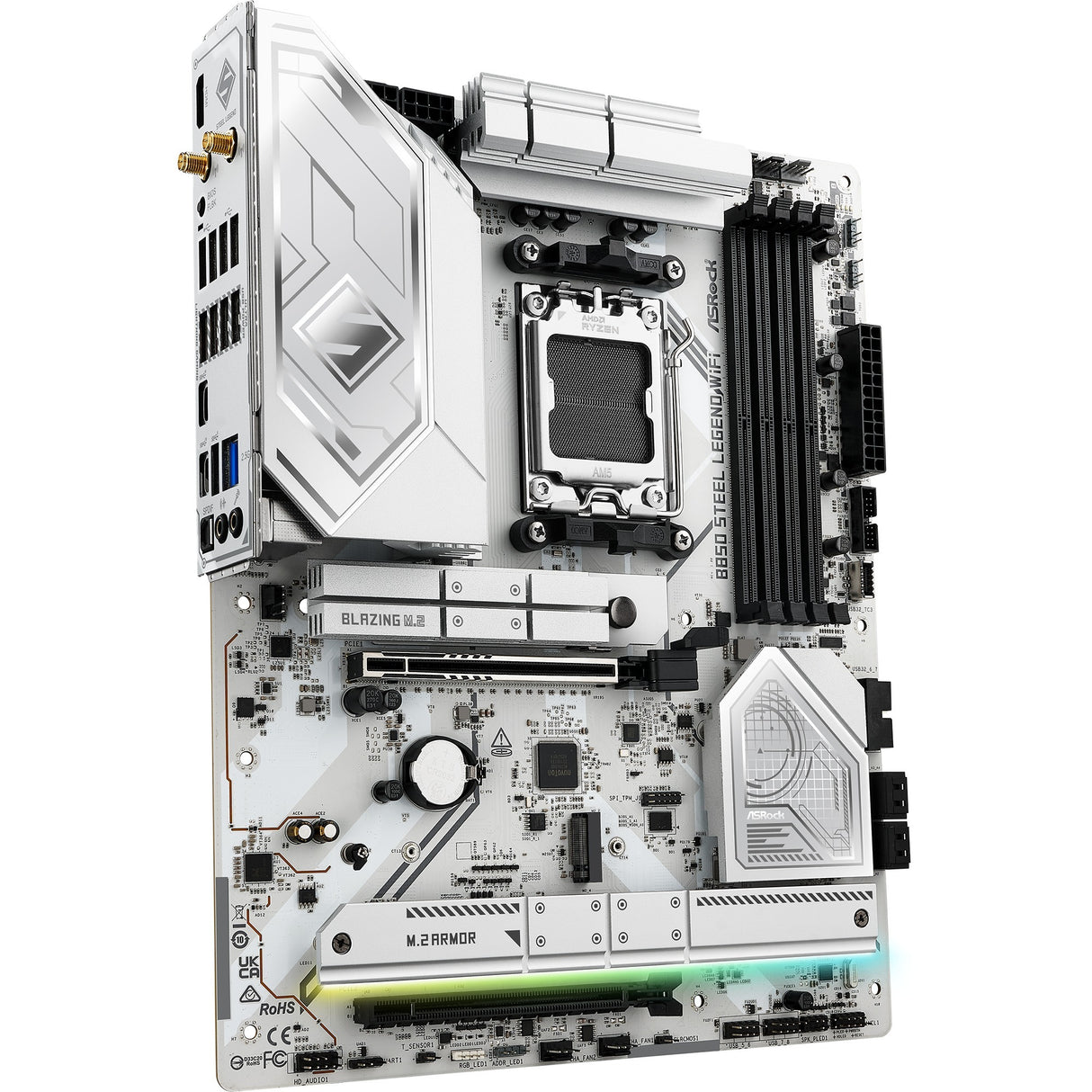 Asrock B850 Steel Legend WiFi Socket AM5 bundkort (RAID, 2,5 GB-LAN, WiFi 7, BT, lyd, ATX)