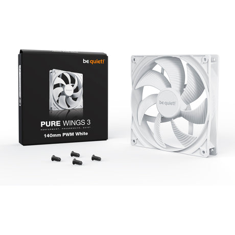 Vær stille! pure wings 3 pwm kabinetventilator (hvid, 140 x 140 x 25 mm)