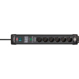 Brennerstuhl premium-line overspændingsbeskyttelse 26000a 6-vejs sort 1.8m h05vv-f 3g1.5