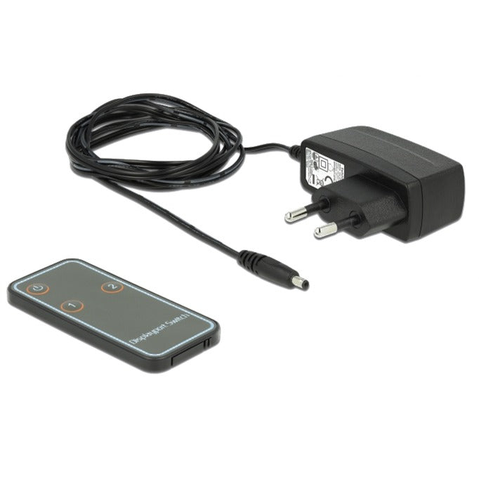 Delock displayport switch 2x 2 displayport ind til 1x 2 displayport out (sort)