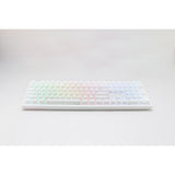 Ducky zero 6108 ren hvid rgb mekanisk gaming-tastatur (hvid, us-layout (qwerty), cherry mx2a speed silver, 100%, rgb-lysdioder, double-shot pbt, hot swap, 2,4ghz | bluetooth | usb-c)