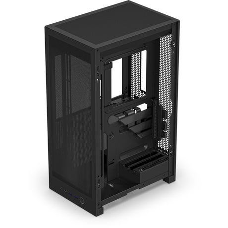 Nzxt h2 flow mini tårnhus (sort | 2x USB-A | 1x USB-C | hærdet glas)