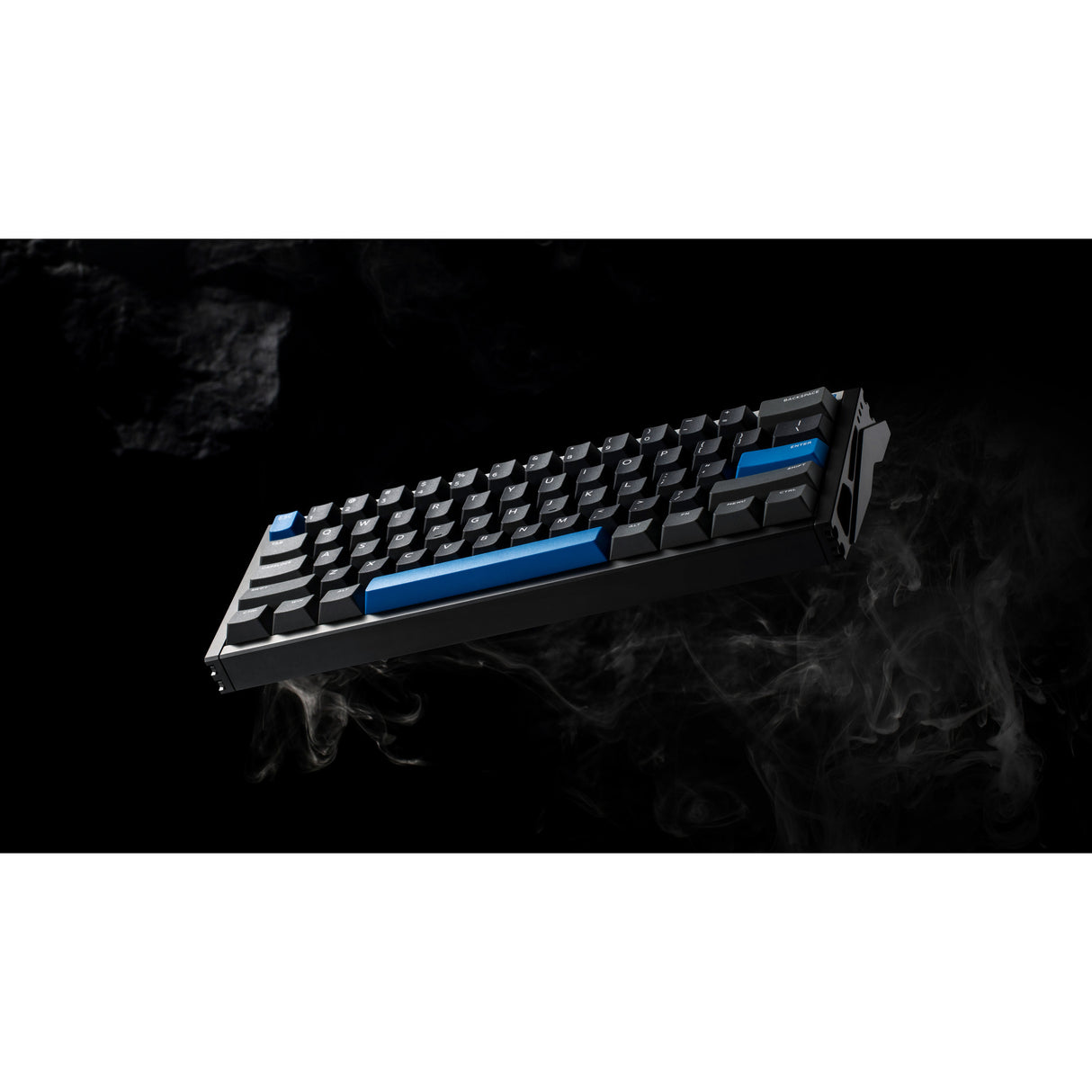 Iqunix ez60 magnetisk switch gaming tastatur (sort, us layout (qwerty), gateron magnetisk jade gaming, 60%, rgb, double shot pbt keycaps)