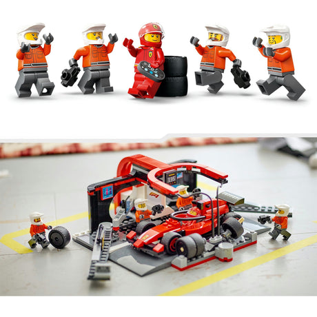 Lego city f1 pitstop og pitbesætning med ferraribil - 60443
